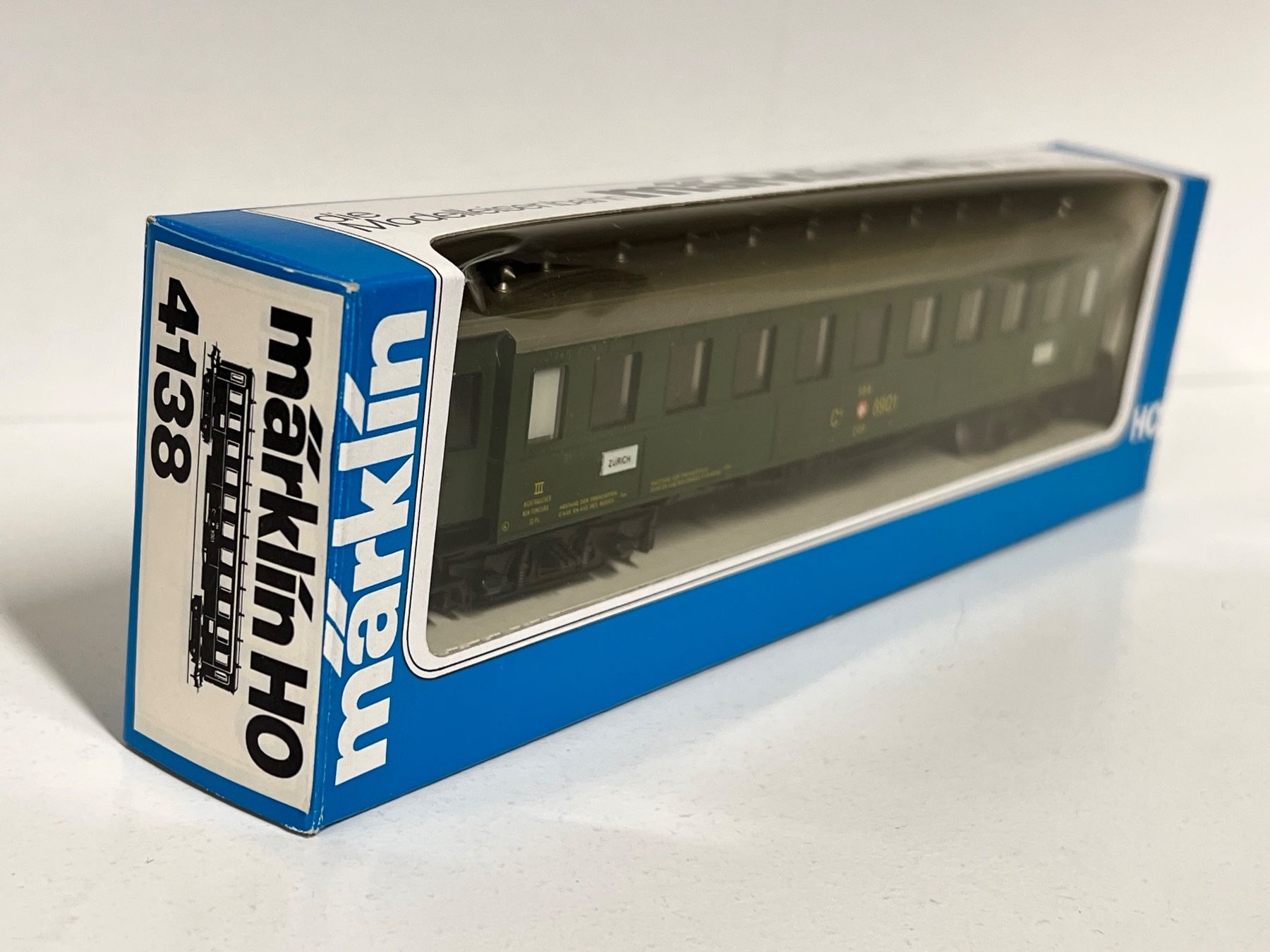 Märklin Modellini di ferrovie: Märklin 4138 H0  Schweizer Oldtimer-Personenzug SBB 3Kl. – Nuovo e nell'imballaggio originale da Geroldswil venduto da TopTrain54 2