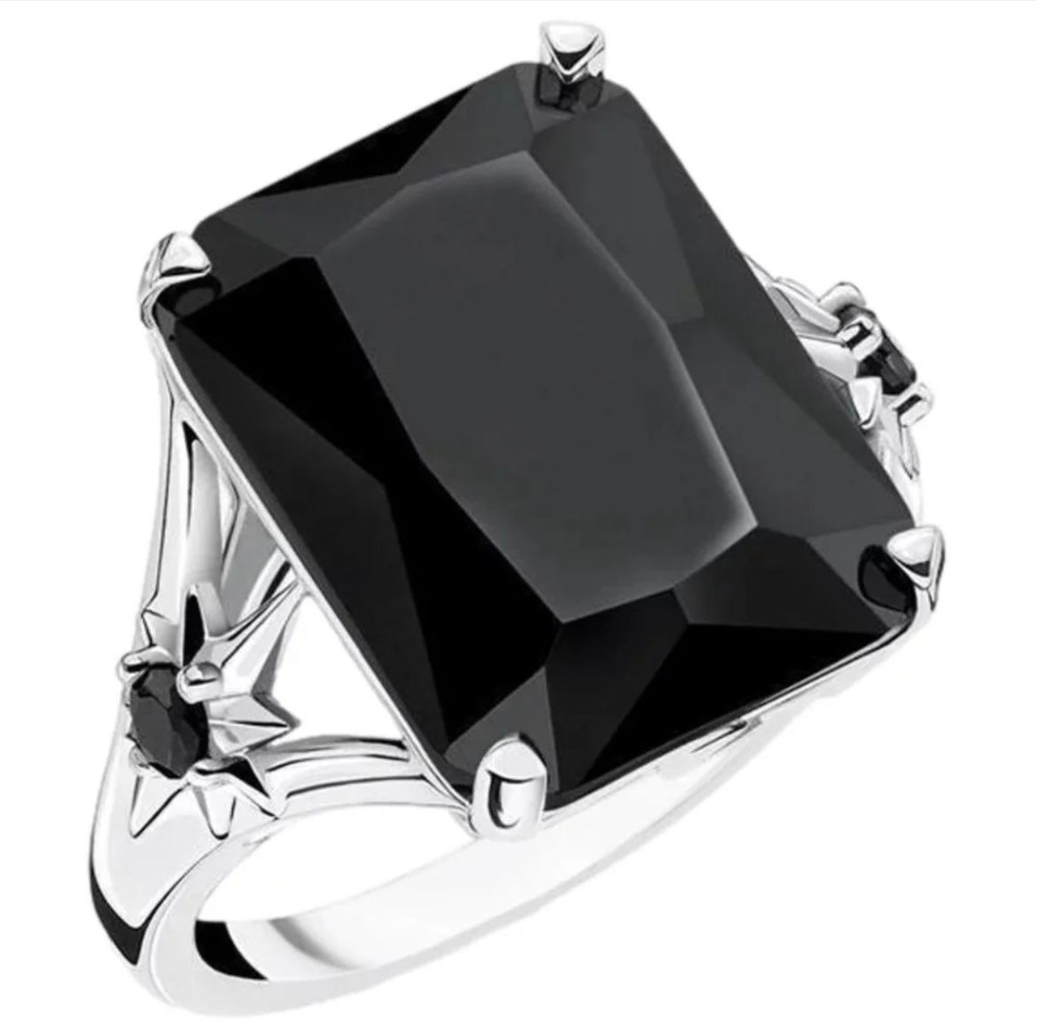 Thomas Sabo Anelli: Neuer Thomas Sabo Ring aus Silber mit Onyx.  Gr.54 – Nuovo e nell'imballaggio originale da Münsingen venduto da Krone75