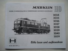 Märklin Betriebsanleitung 3034