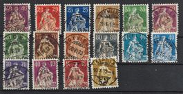Serie Sitz. Helvetia incl. ZNr. 107 Vollstempel