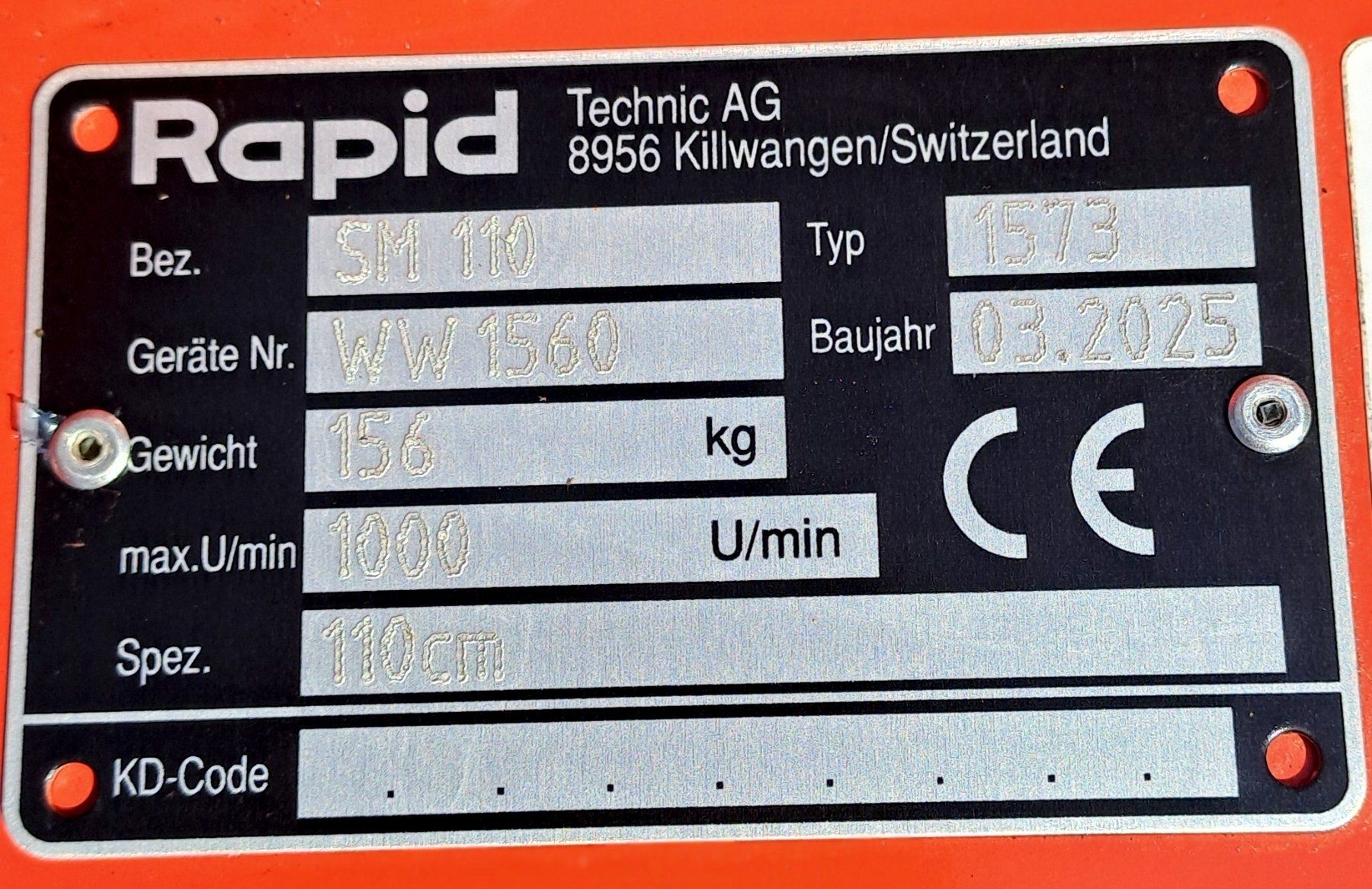 Rapid Tutte le macchine: Mulchgerät Rapid SM110 – Nuovo (secondo la descrizione) da Flums venduto da BartholetFlumsAG 2
