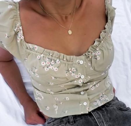 Croptop/Corsage - Bluse kurz Blumen,FB Sisters,Gr.M