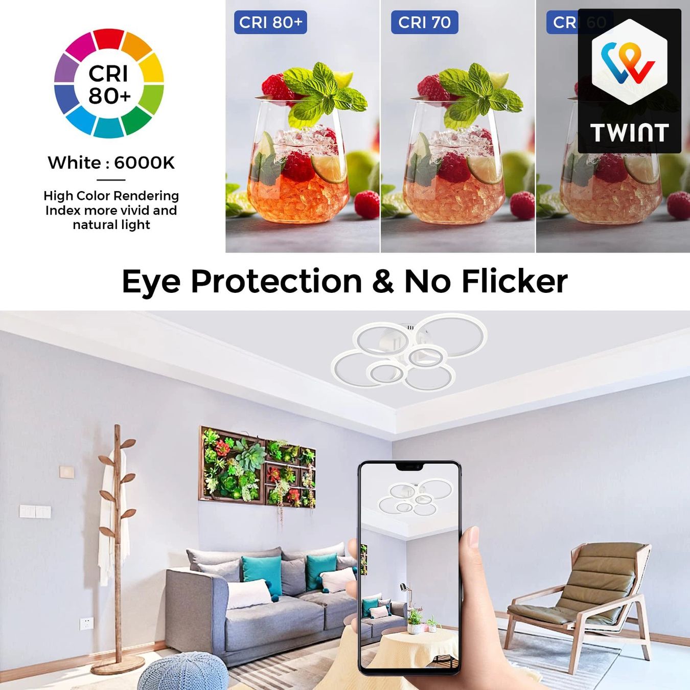 Kronleuchter & Deckenlampen: Lustre design moderne, blanc, dimmable avec télécommande! – Neu und originalverpackt aus Saignelégier von novamarket 4