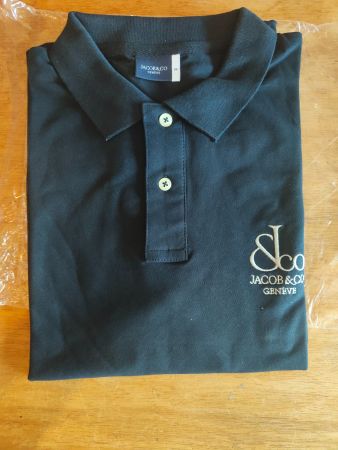 Polo Shirt Jacob & Co. Genf Schwarz Grösse XL neu