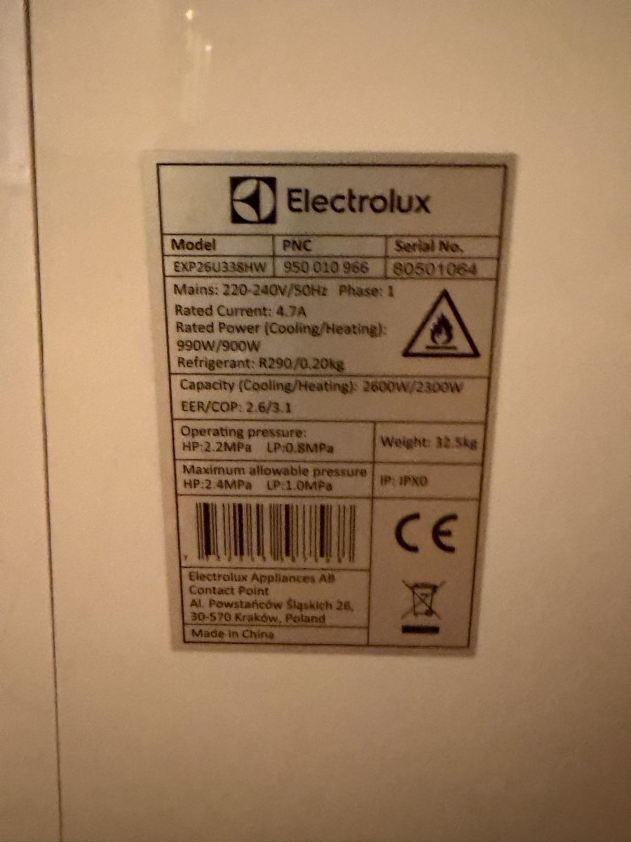Electrolux Klimageräte: Electrolux Chill Flex Pro Klimaanlage  – Gebraucht aus Zürich von mullerpeter 1