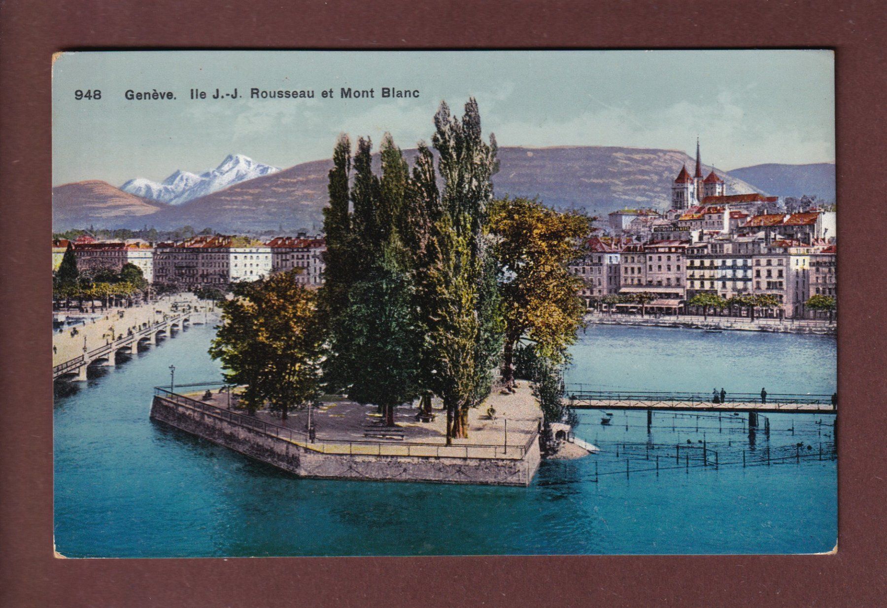 Cartoline postali: GENEVE - Île Rousseau – Usato da Pully venduto da nicecards