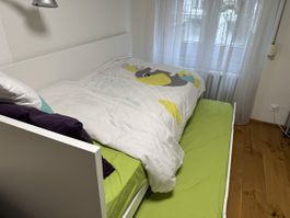 Jugendbett inkl Lattenrost mit Gästebett zum ausziehen