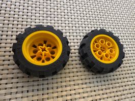 Lego Technik 2 Räder gelb Rad Pneu LotX