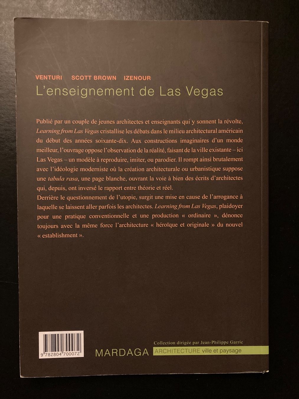 Libri: L'enseignement de Las Vegas - Robert Venturi – Usato da Basel venduto da val_g8th 2