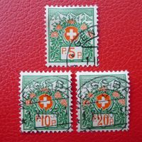 1927: Portofreiheit Nr. 11B-13B Kat: 750.-+ saubere Serie !