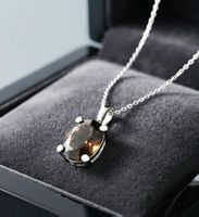 Eleganter Silber 925  Rauchquarz Anhänger (rhodiniert) - Neu