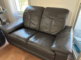 Braune Leder Polstergruppe 