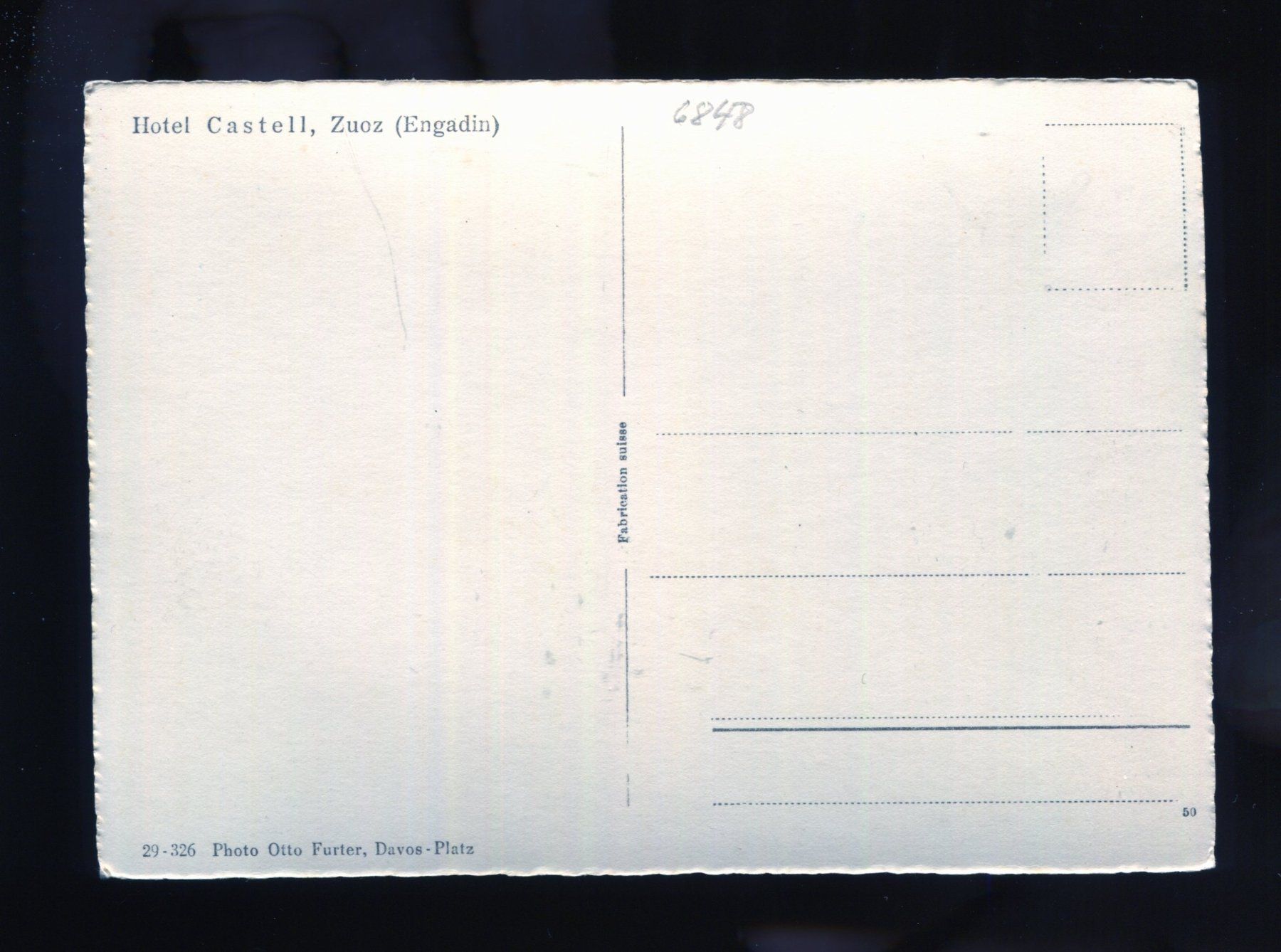 Cartoline postali: Zuoz, Hotel Castell – Usato da Aarau venduto da Elmaar41 1