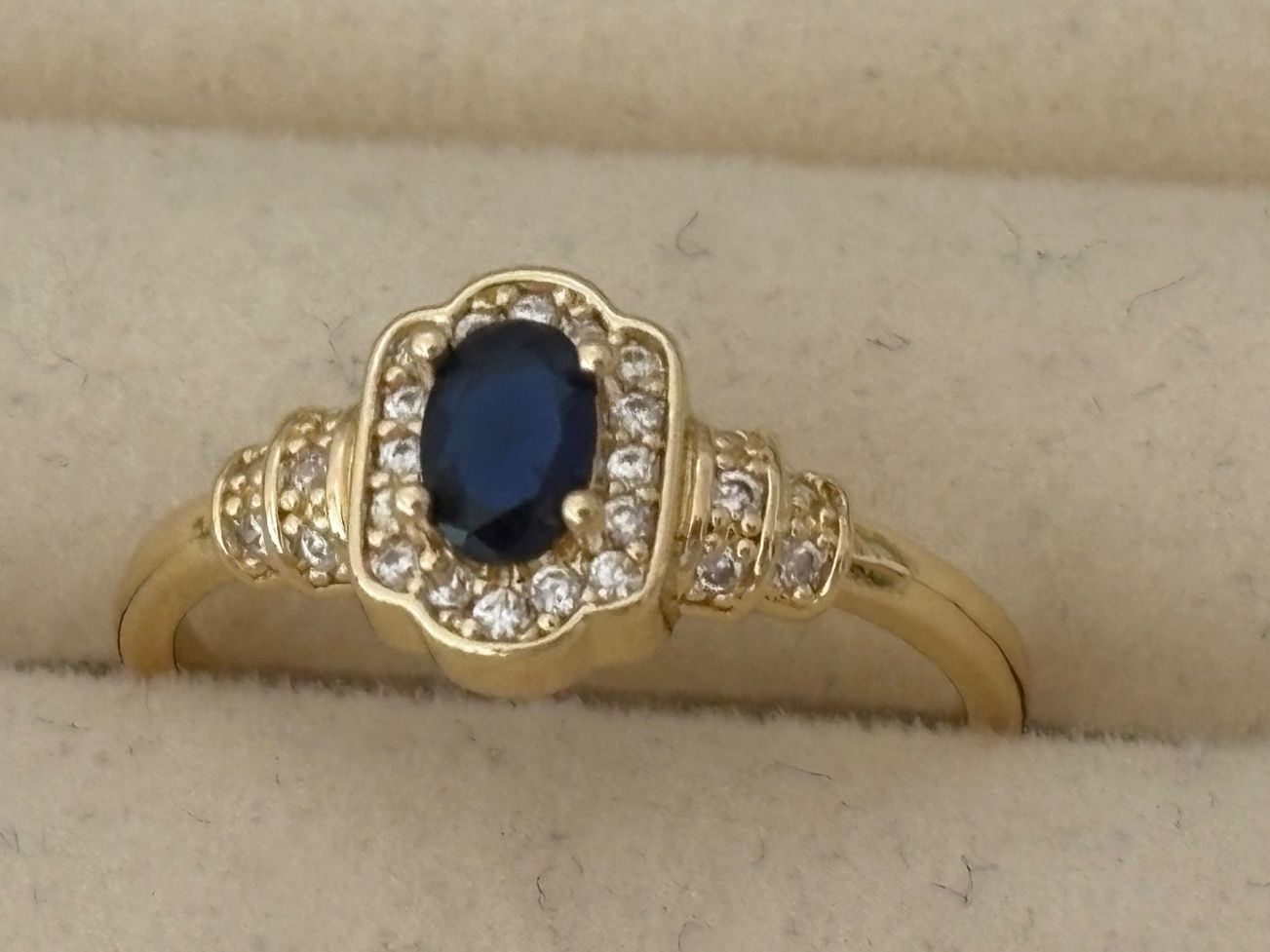 Anelli: Luxus Elegante Gr.17/7 Ring Farbe:  Gold/ blau – Nuovo (secondo la descrizione) da Biel-Bienne venduto da Roserosse13 4
