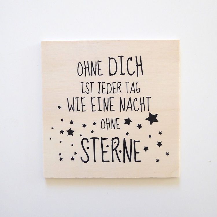 Holzpostkarte mit Spruch Sterne Kaufen auf Ricardo