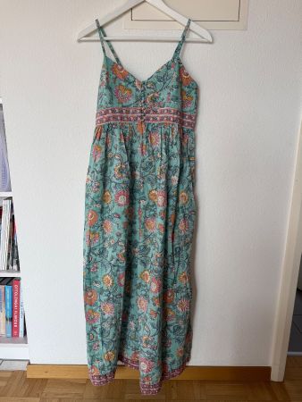 Sommer Kleid Lang Baumwolle, XS