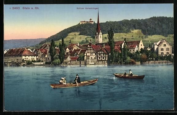 Cartes postales: Stein am Rhein, Ortsansicht mit Schloss  – D'occasion à Berlin par bartko-reher