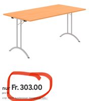 %neuer Klapptisch, Rechteck, Doppel-T-Fussgestell, 160cm