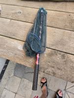 Kescher set Fischnetz mit Griff gebrauchter Zustand