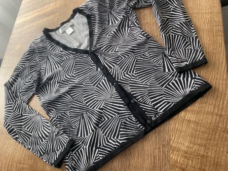 J. HART Jäckli/CARDIGAN Gr.M/L gemustert schwarz/hellgrau