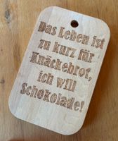 Schneidebrett Holz "...ich will Schokolade" 28cm x 18cm,NEU