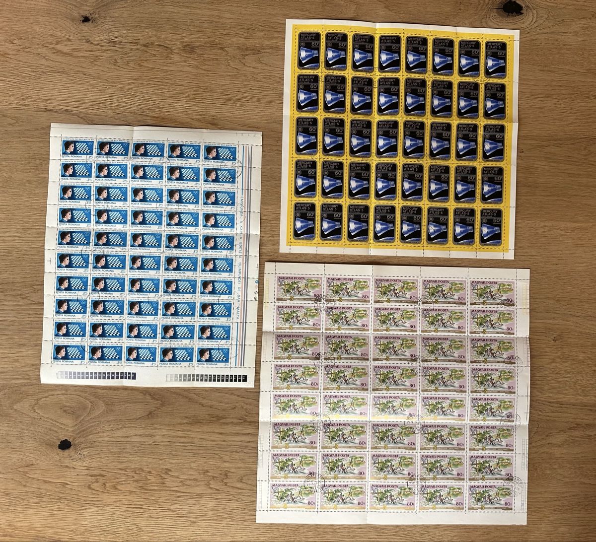 Alle Briefmarken: Ungarn - 2x ganzer Bogen, Rumänien 1x Bogen gestempelt – Gebraucht aus Schmitten / FR von Samsara169