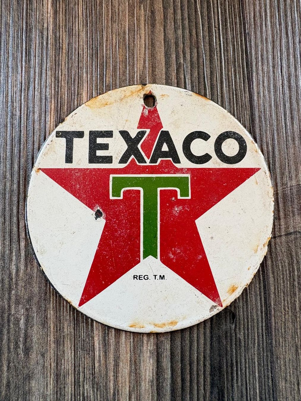 Ecriteaux: Emblem emailliert TEXACO rund 13cm Deko – D'occasion à Wetzikon ZH par Boldeagle01