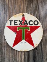 Emblem emailliert TEXACO rund 13cm Deko