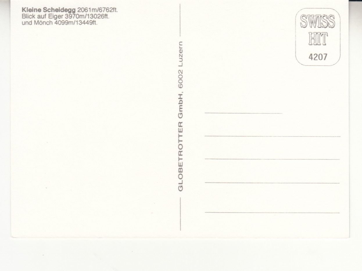 Cartoline postali: Kleine Scheidegg ca. 1980 – Usato da Bürglen TG venduto da StampGraf 1