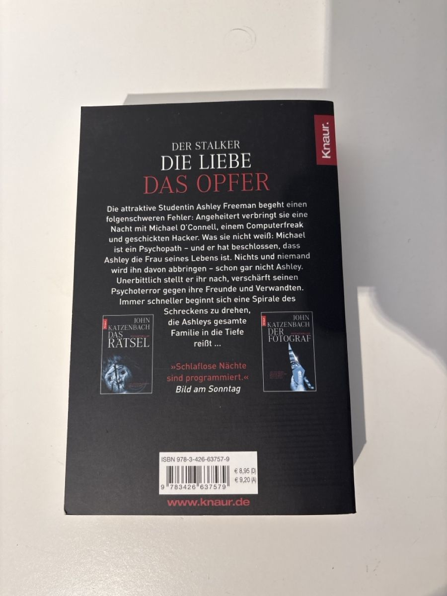 Libri: John Katzenbach - Das Opfer, neuwertig – Nuovo (secondo la descrizione) da Adliswil venduto da ninotschka7 2