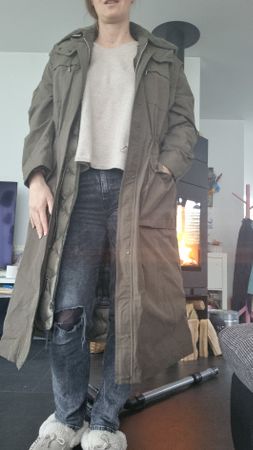 Parka Khaki grün M Mango