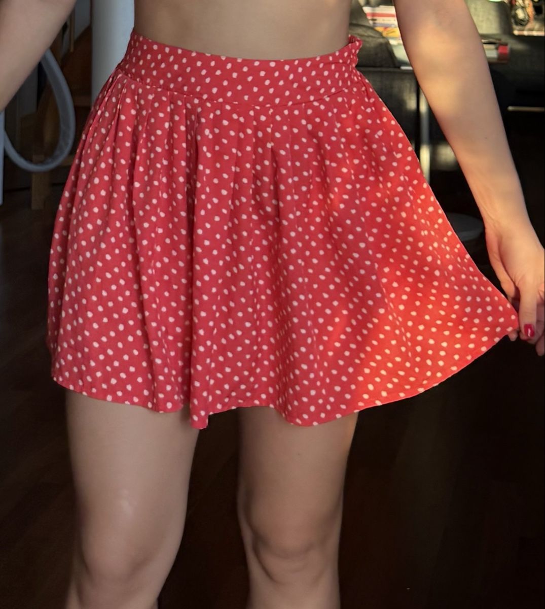 Mango Gonne: Mini skirt red with white dots - size S – Nuovo (secondo la descrizione) da Zürich venduto da eli_t8nw