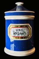 Seltene Apothekerdose UNC. HYD. MIT. Blau Keramik