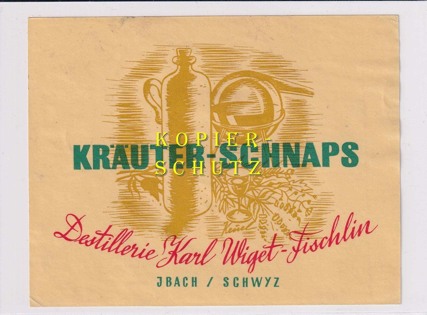 Carta: Etikette - Kräuter-Schnaps aus Jbach /bd – Usato da Hombrechtikon venduto da Rudolf07
