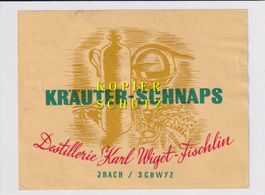 Etikette - Kräuter-Schnaps aus Jbach /bd