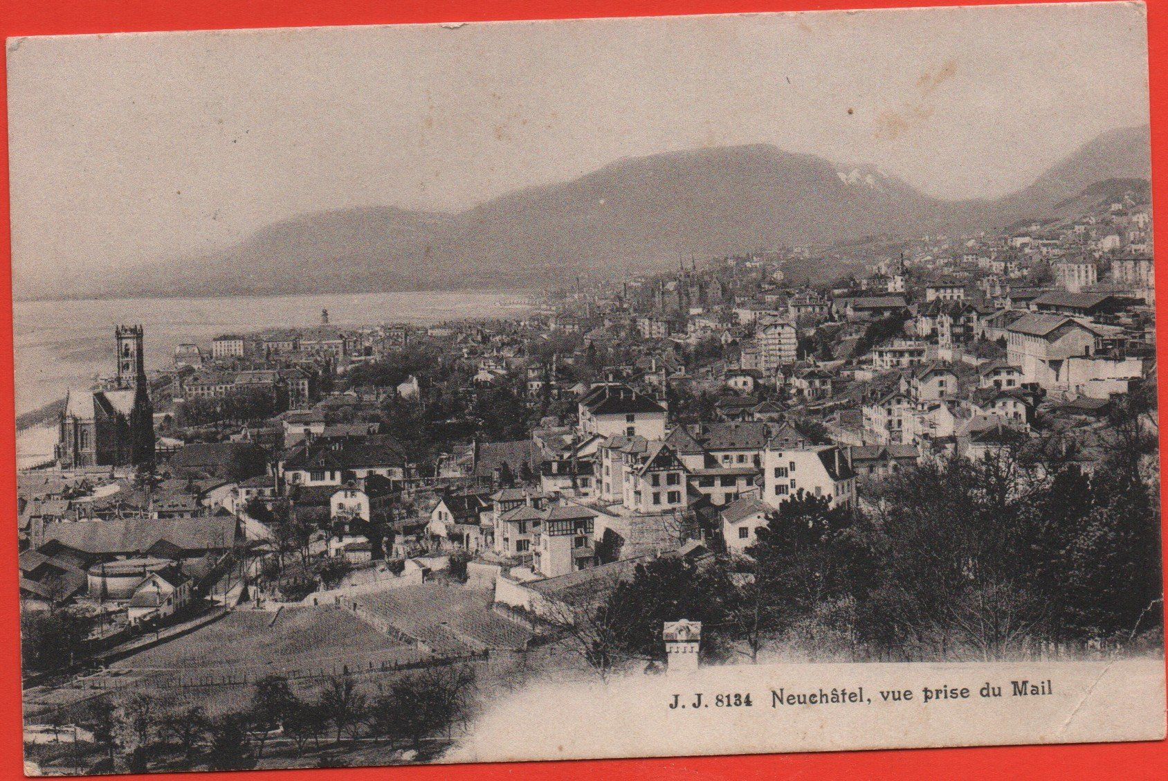Ansichtskarten: NEUCHÂTEL vue prise du Mail – Gebraucht aus Jona von philajona
