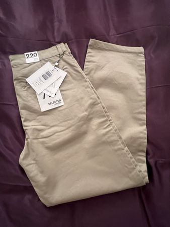 Selected Homme Hose beige Grösse W34 L34 loose fit