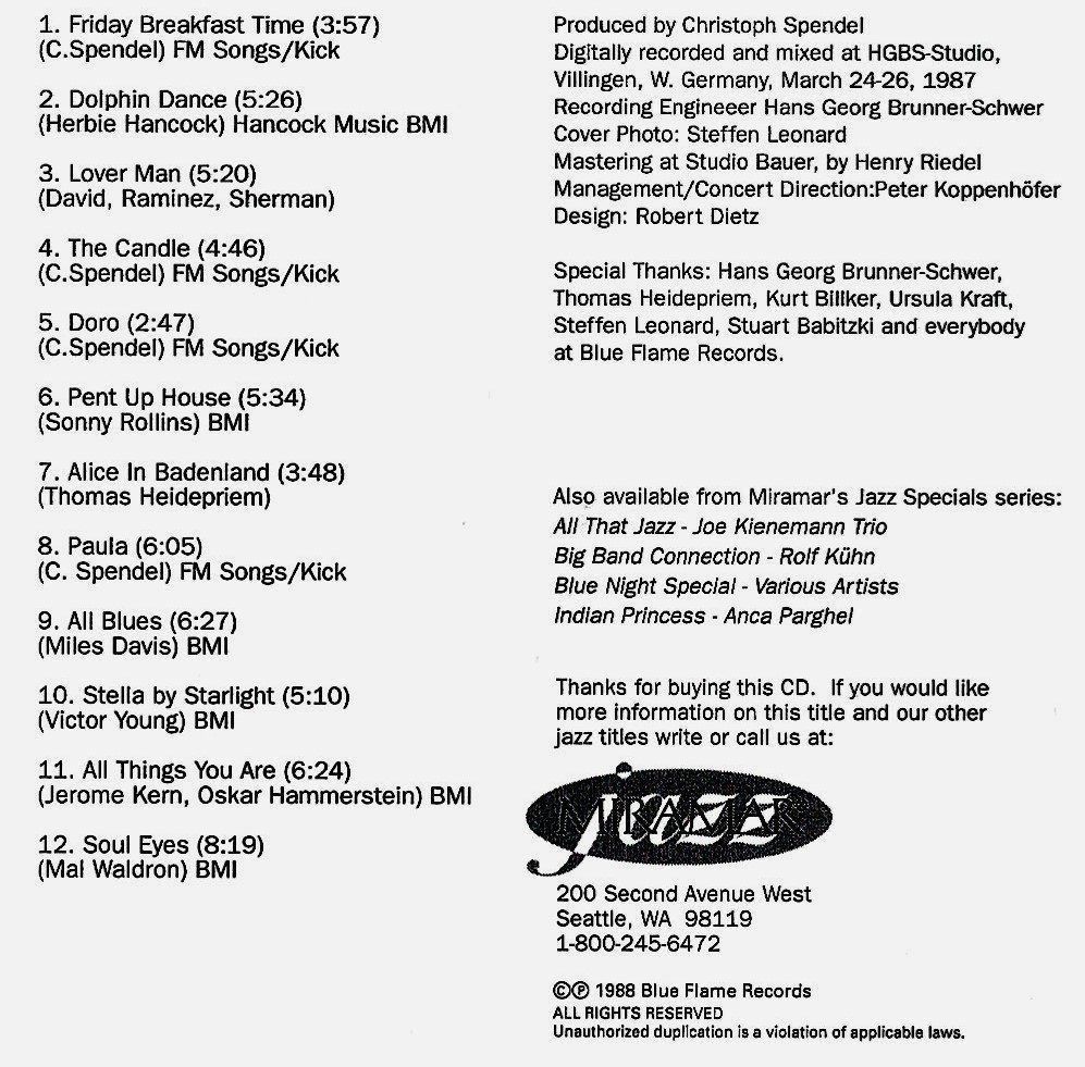 CDs: Christoph Spendel BACK TO BASICS Thomas Heidepriem CHJazz CD – Gebraucht aus Kandergrund von Sososo 4