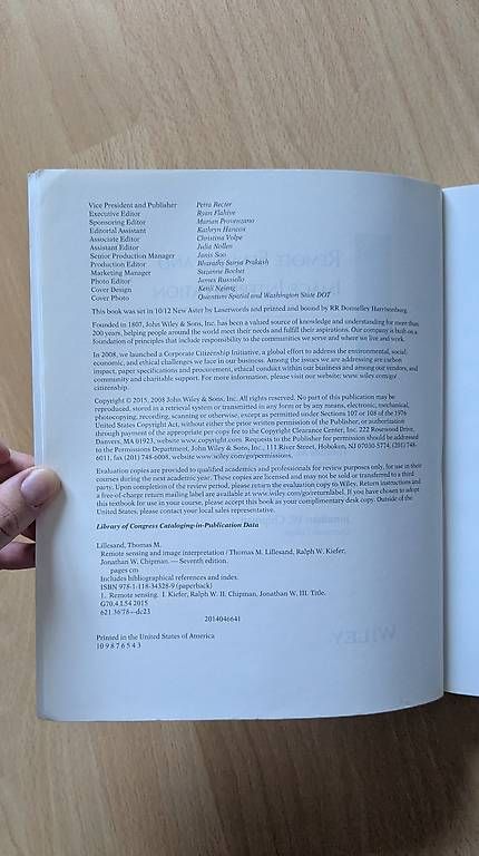 Libri: Remote Sensing and image interpretation – Usato da Winterthur venduto da cesteffani 1