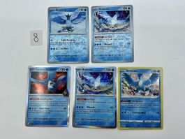 5 Pokemon Karten Arktos Set diverse Editionen gemischt 