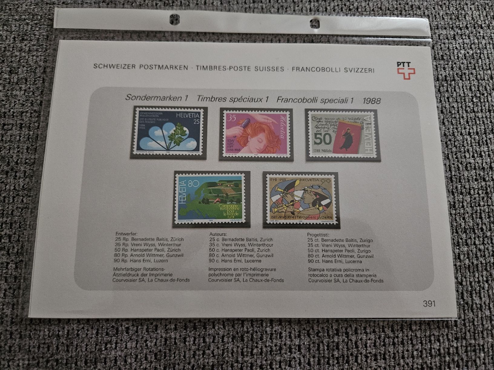 Tutti i francobolli: Schweizer Postmarken Helvetia Sondermarken – Nuovo e nell'imballaggio originale da Chur venduto da Kohla1980 2