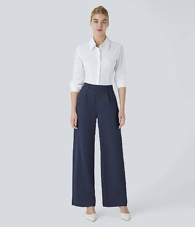 Stoffhose aus Crêpe mit hoher Taille