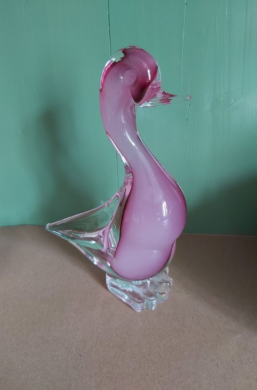 Murano Figuren: Versand möglich! Murano Glas, Ente, Schwan, rosa – Gebraucht aus Winterthur von Goldpipau 4