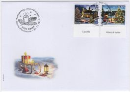 Weihnachten Marken mit TAB (it) unten auf illustriertem FDC