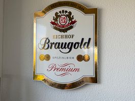 Bier Werbetafel Brauerei Eichhof Luzern Braugold