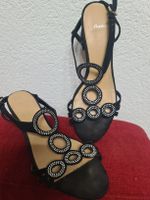 Bata Sandalen schwarz mit Strass Grösse 39 gebraucht