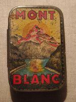 Blechdose Montbanc Velo Flickzeug antik farbig