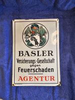 Basler Versicherung Emailschild, Top Zustand, Rarität!