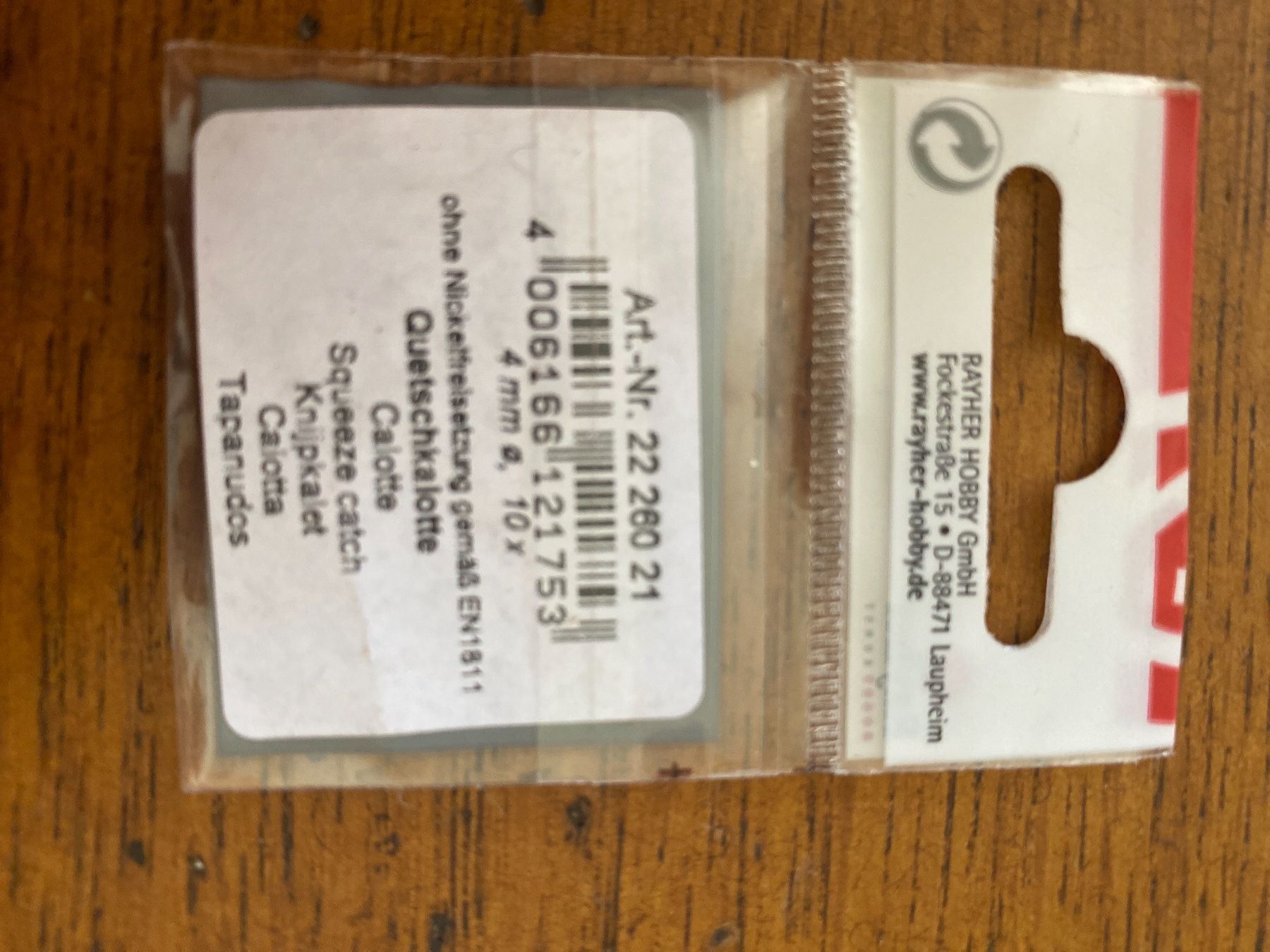 Kit bricolage: Quetschkalotte calotte 2226021 – Nuovo e nell'imballaggio originale da Lajoux JU venduto da Briard0 1