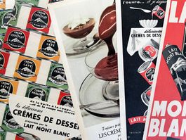 Lait Mont Blanc - 5 alte Werbungen / Anciennes réclames 1955